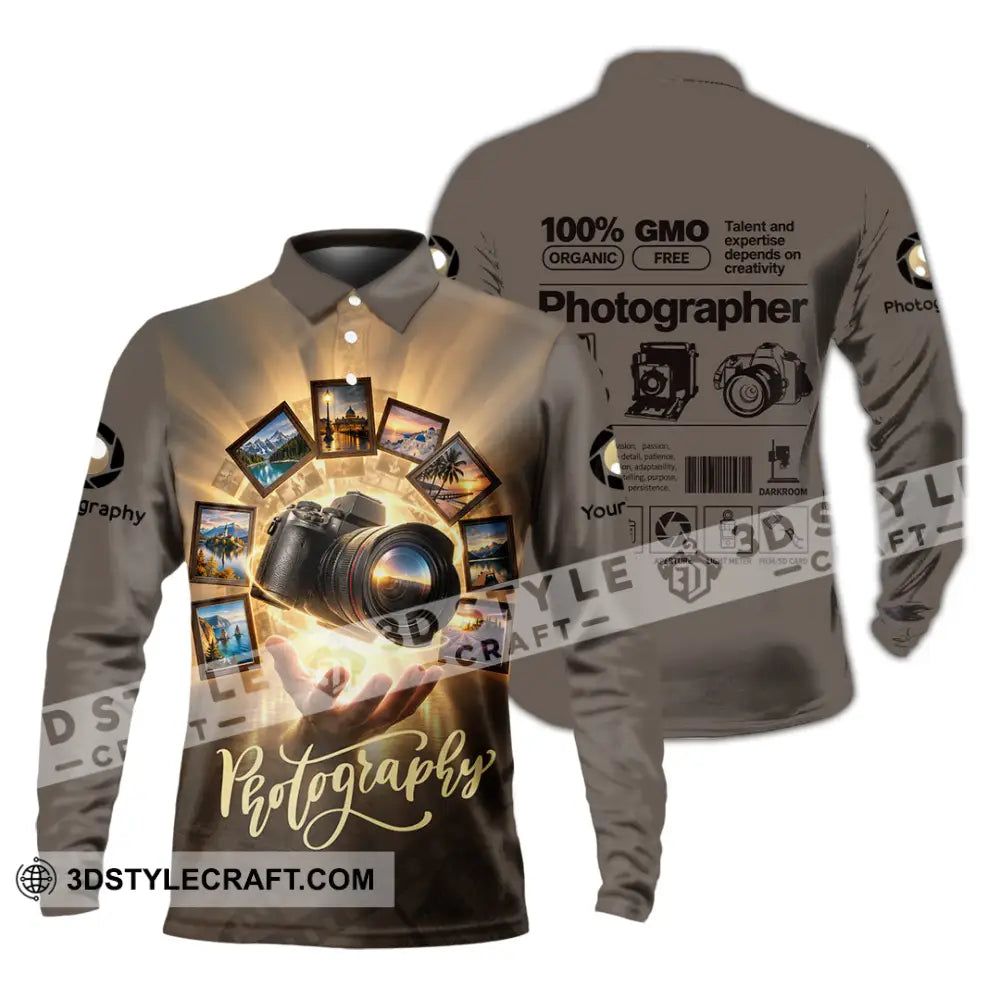 Unisex Shirt - Custom Photography Shirt - Long Sleeve Polo / S - T-shirt