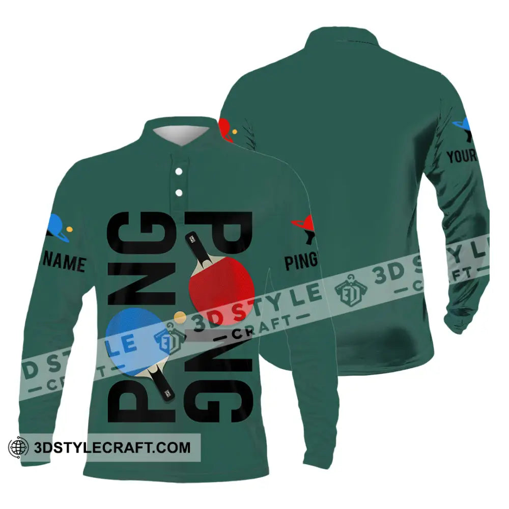 Unisex Shirt - Custom Ping Pong Shirt Long Sleeve Polo / S T-shirt