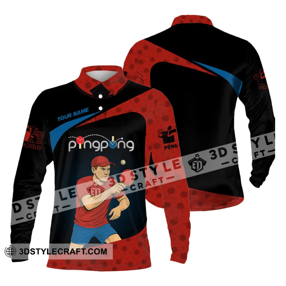 Unisex Shirt - Custom Ping Pong Shirt Long Sleeve Polo / S T-shirt