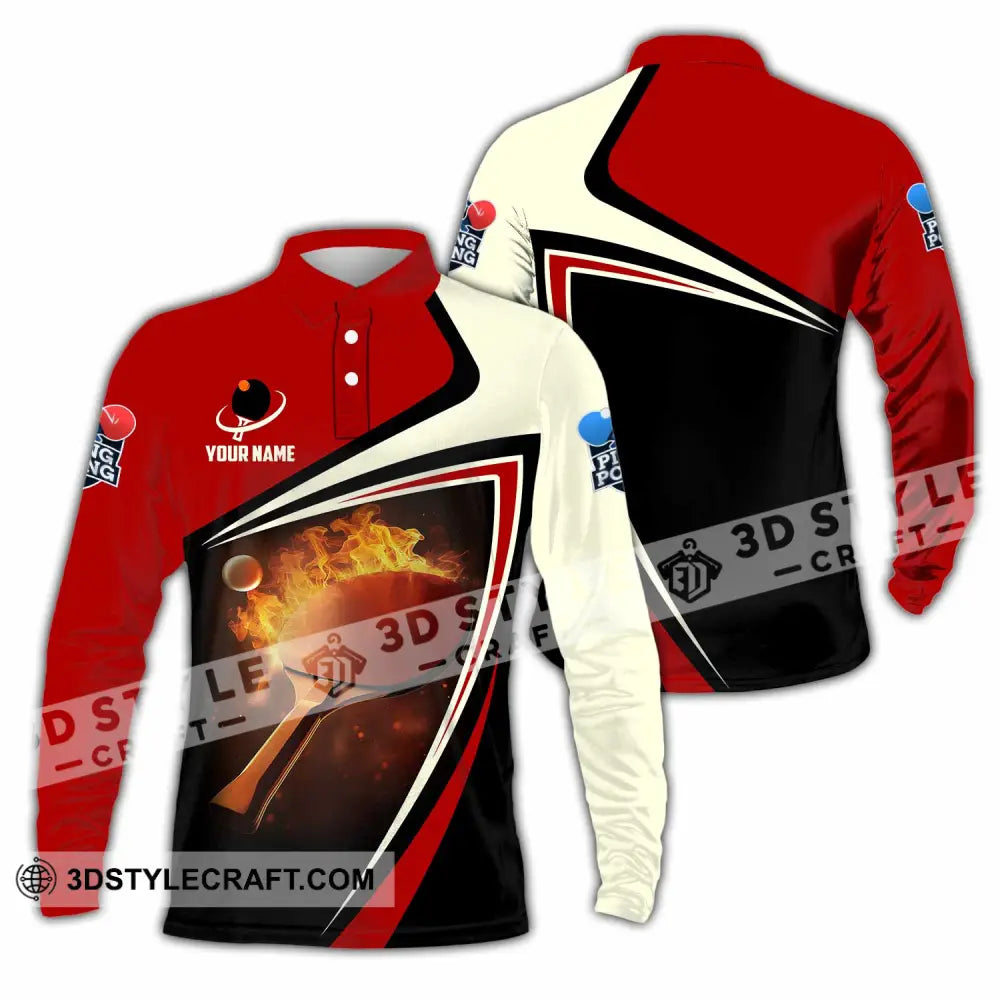Unisex Shirt - Custom Ping Pong Lover Shirt Long Sleeve Polo / S T-shirt