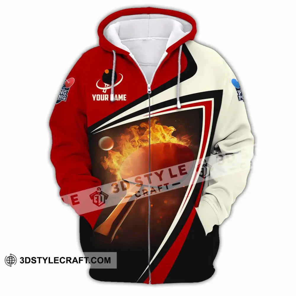 Unisex Shirt - Custom Ping Pong Lover Shirt Zipper Hoodie / S T-shirt