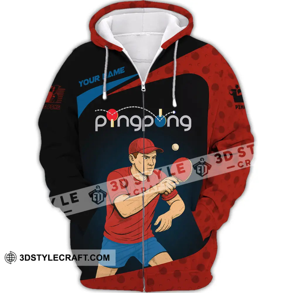 Unisex Shirt - Custom Ping Pong Shirt Zipper Hoodie / S T-shirt