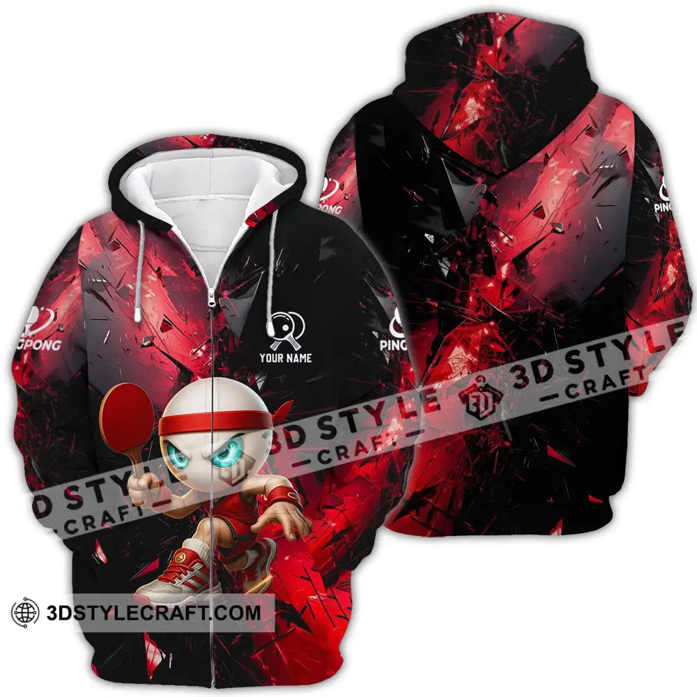 Unisex Shirt - Custom Ping Pong Shirt Zipper Hoodie / S T-shirt