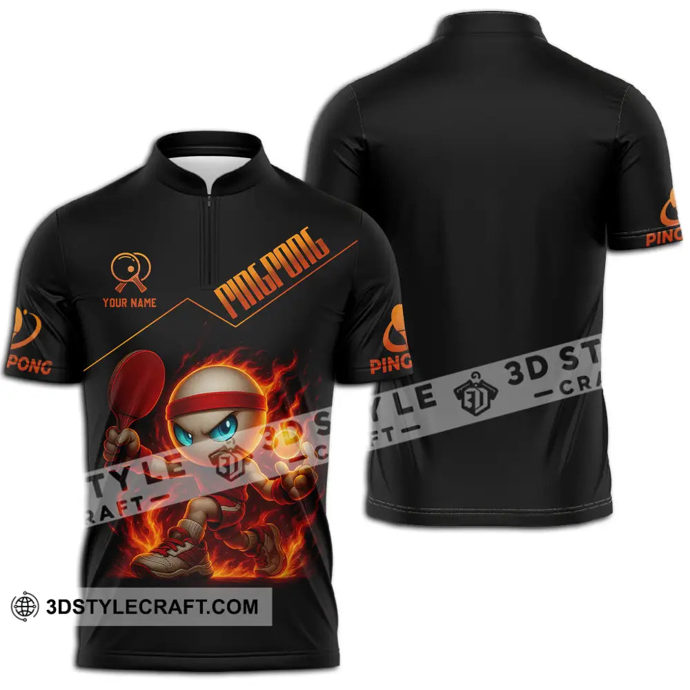 Unisex Shirt - Custom Ping Pong Shirt Zipper Polo Shirt / S T-shirt
