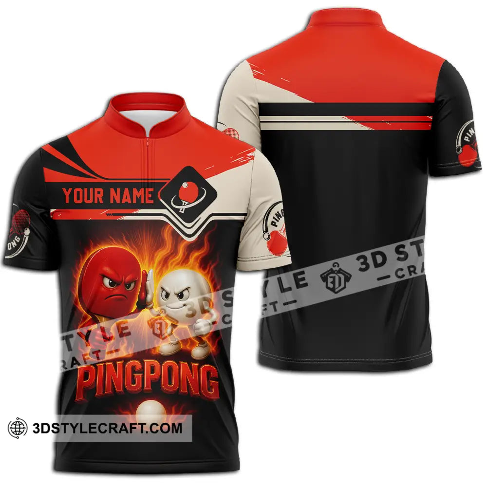 Unisex Shirt - Custom Ping Pong Shirt Zipper Polo Shirt / S T-shirt