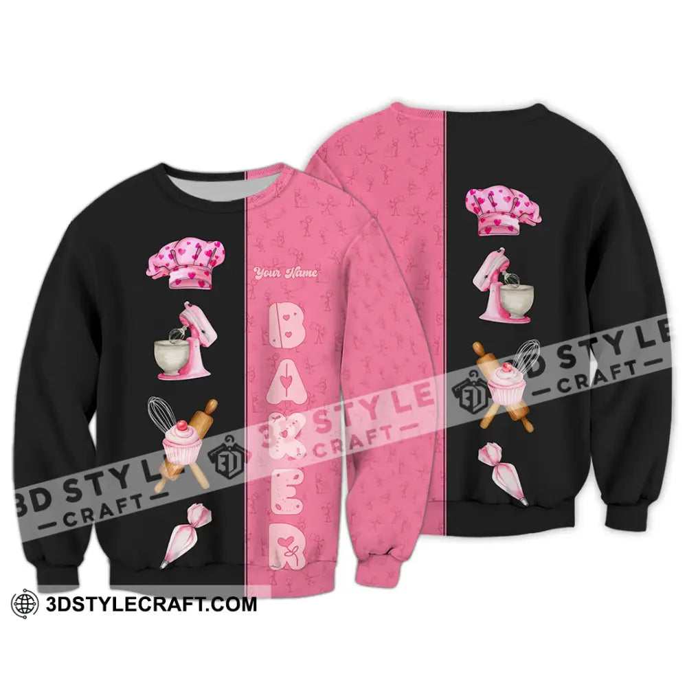 Unisex Shirt - Custom Pink Baker Shirt Long Sleeve / S T-shirt