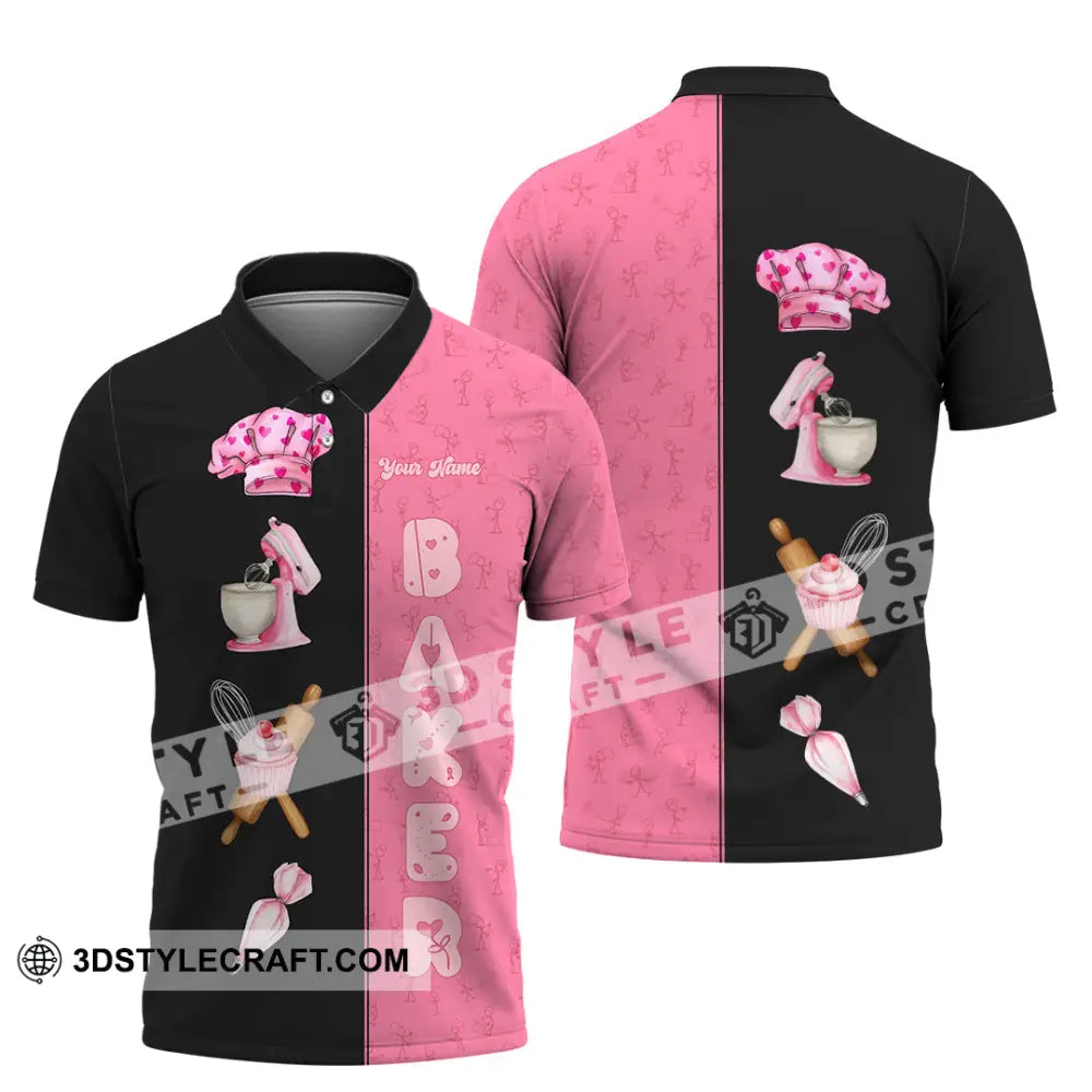 Unisex Shirt - Custom Pink Baker Shirt Polo Shirt / S T-shirt