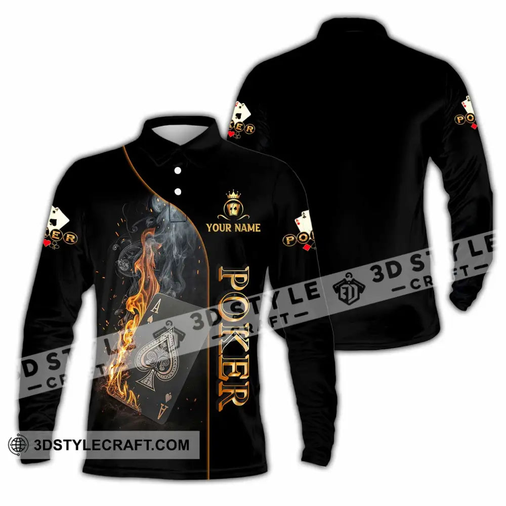 Unisex Shirt - Custom Poker 3D Shirt Long Sleeve Polo / S T-shirt