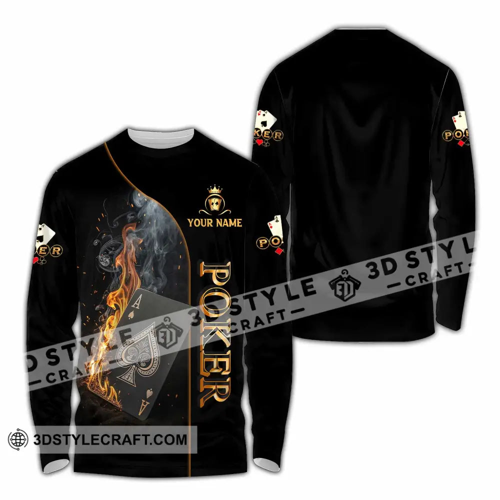 Unisex Shirt - Custom Poker 3D Shirt Long Sleeve Shirt / S T-shirt