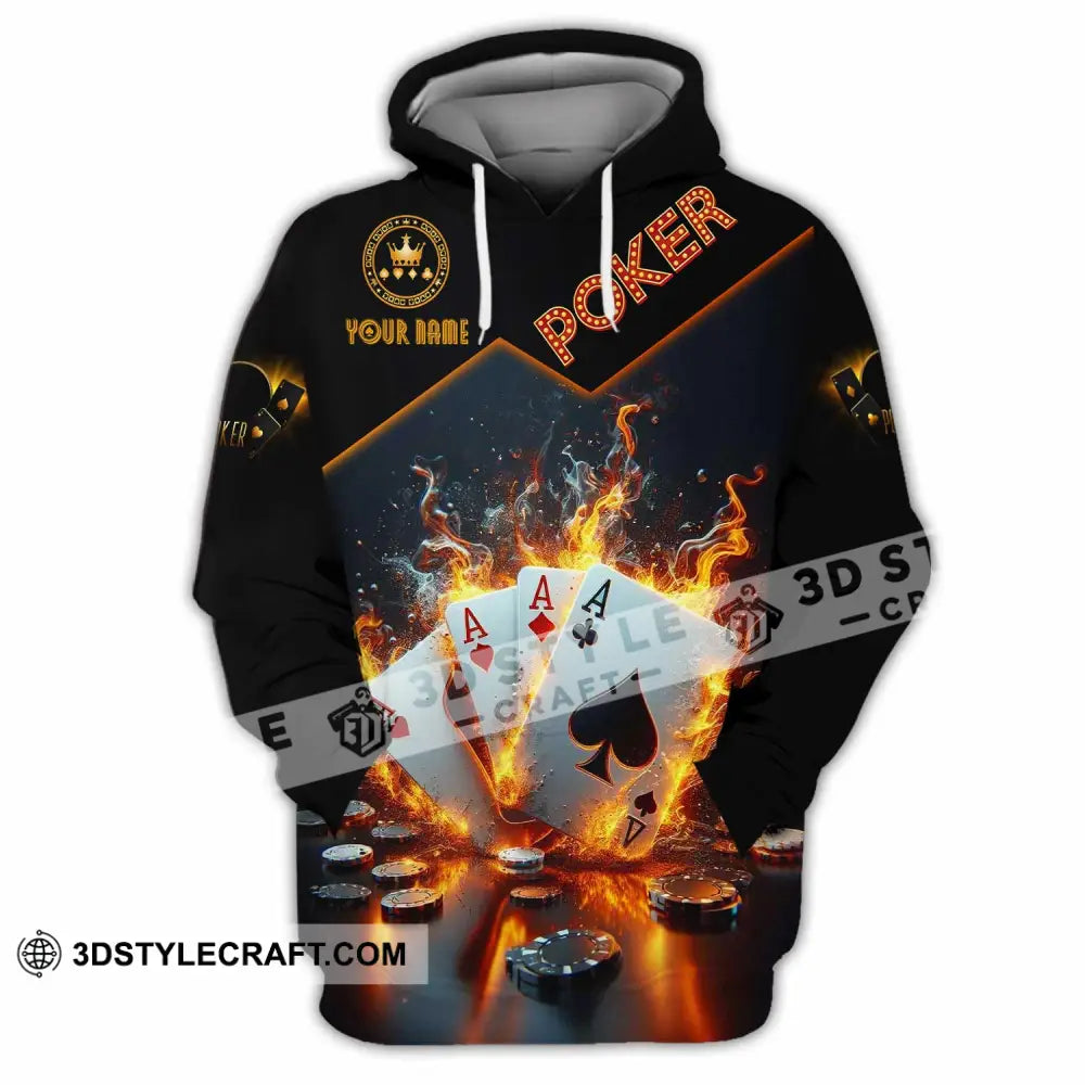 Unisex Shirt - Custom Poker Four Of Aces Card Lover Shirt Hoodie / S T-shirt