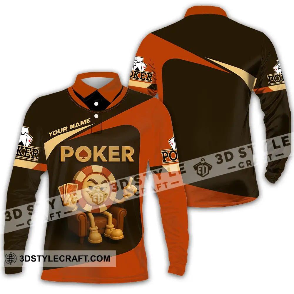 Unisex Shirt - Custom Poker Shirt Long Sleeve Polo / S T-shirt