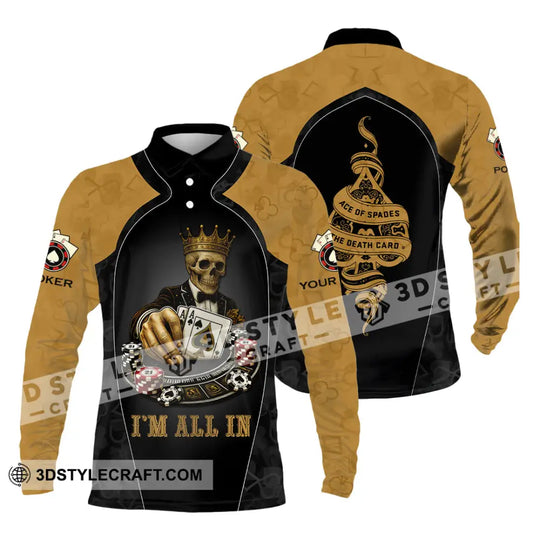 Unisex Shirt - Custom Poker Lover Shirt, I'm All In Ace Of Spades The Death Card style option 4