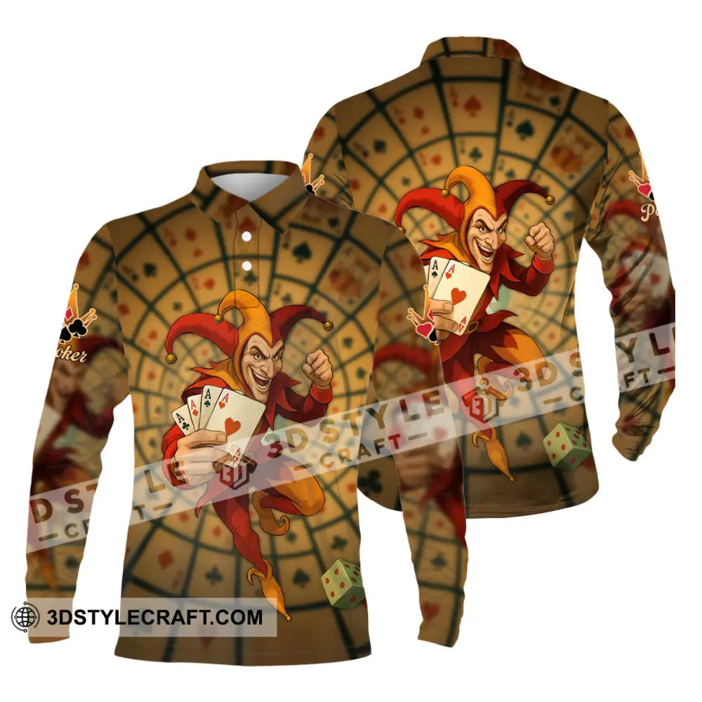 Unisex Shirt - Custom Poker Lover Shirt Poker Player Long Sleeve Polo / S T-shirt