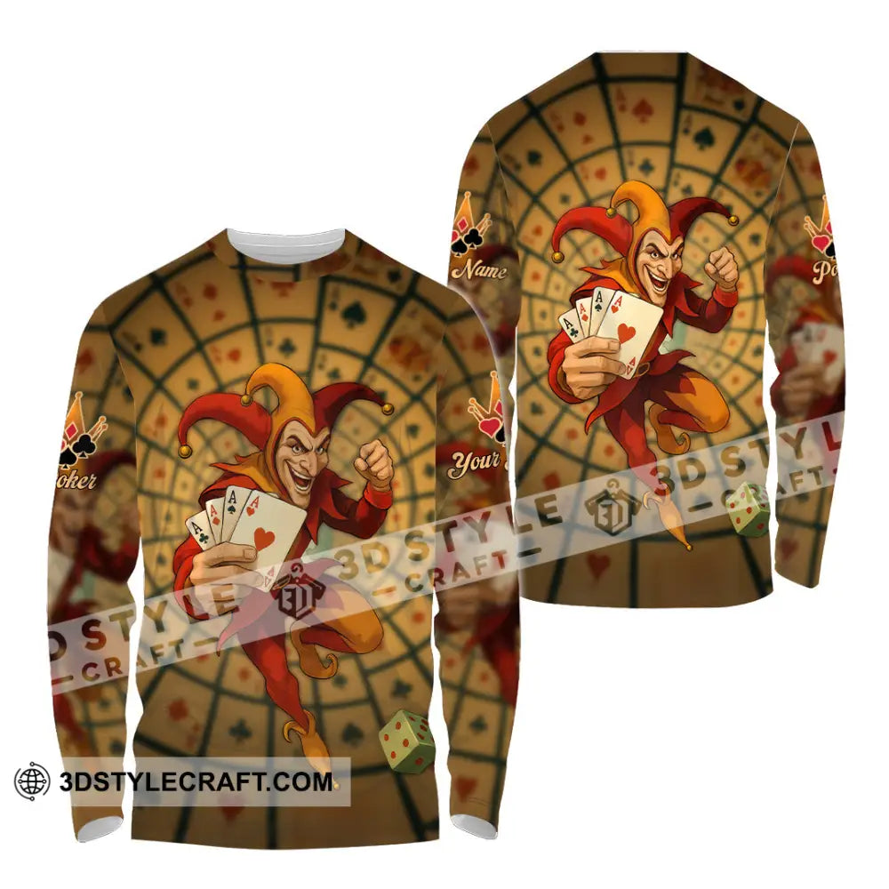 Unisex Shirt - Custom Poker Lover Shirt Poker Player Long Sleeve Shirt / S T-shirt