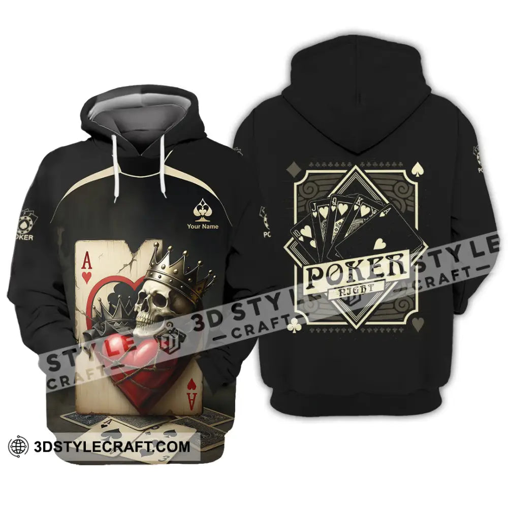 Unisex Shirt - Custom Poker Lover Shirt Skeleton Poker Cards Hoodie / S T-shirt