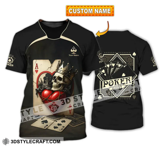 Unisex Shirt - Custom Poker Lover Shirt, Skeleton Poker Cards style option 1