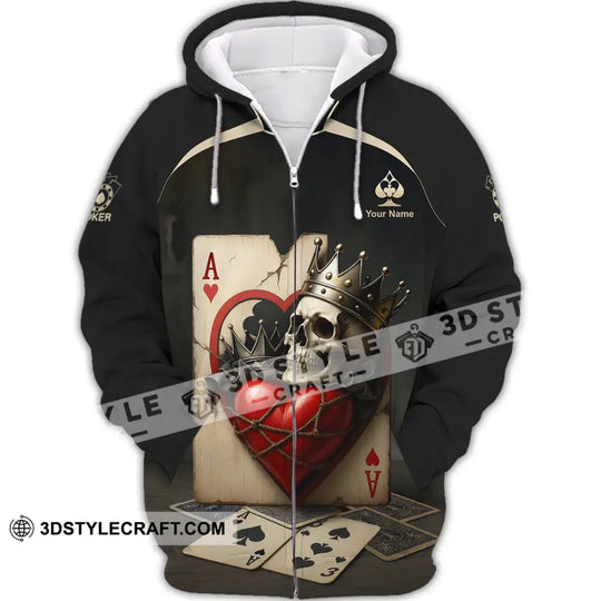 Unisex Shirt - Custom Poker Lover Shirt, Skeleton Poker Cards style option 2