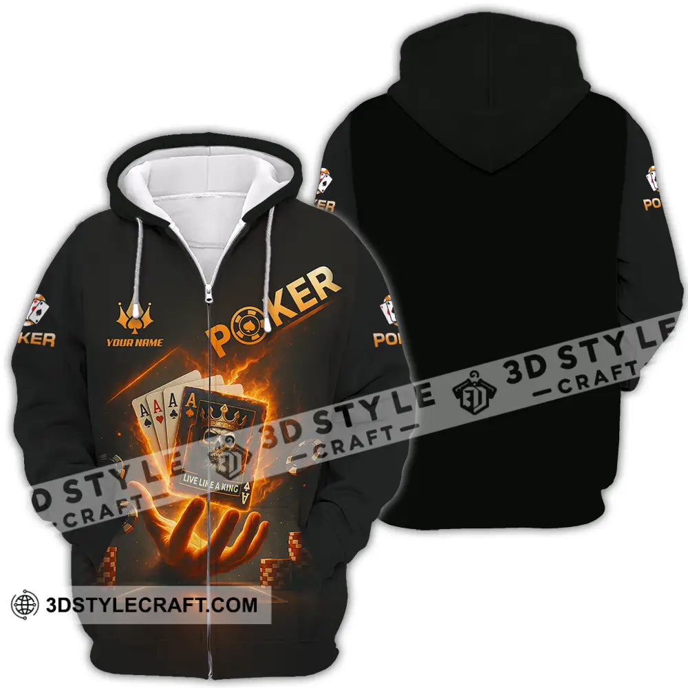 Unisex Shirt - Custom Poker Shirt Zipper Hoodie / S T-shirt