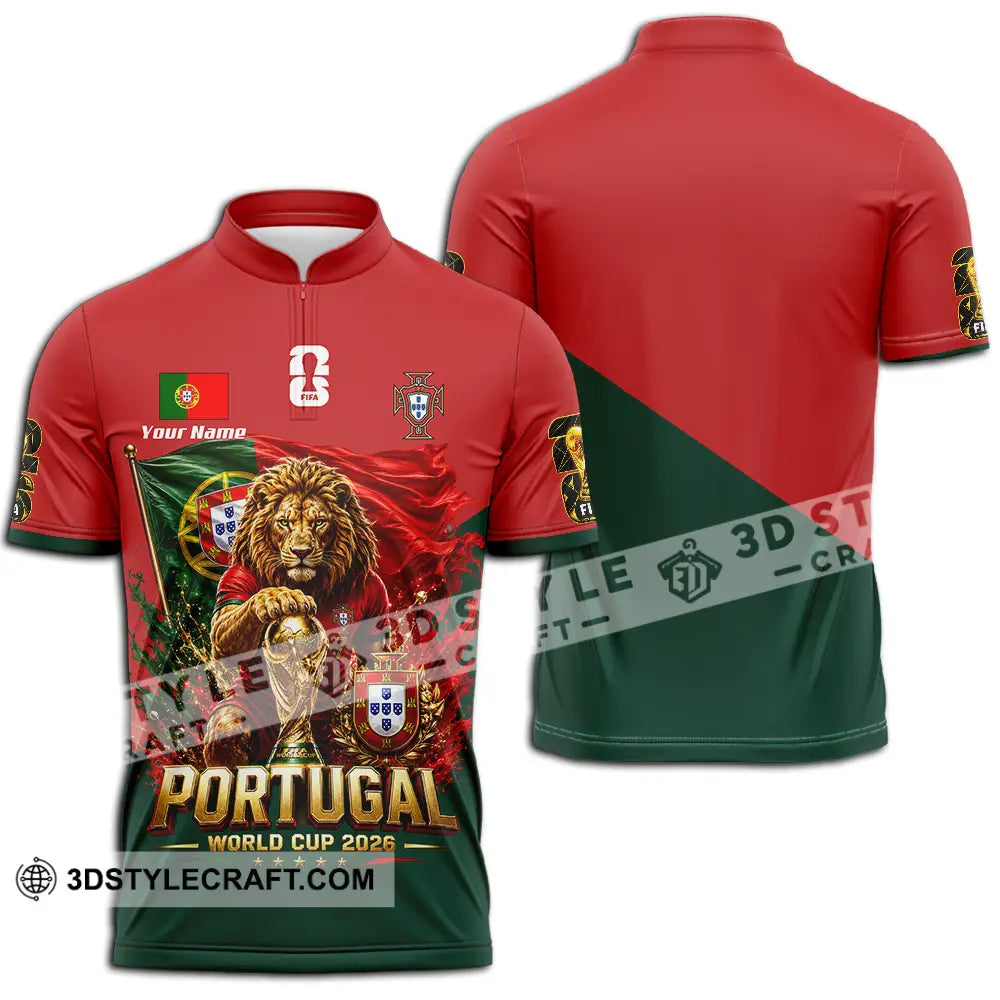 Unisex Shirt - Custom Portugal World Cup 2026 Shirt - Zipper Polo Shirt / S - T-shirt