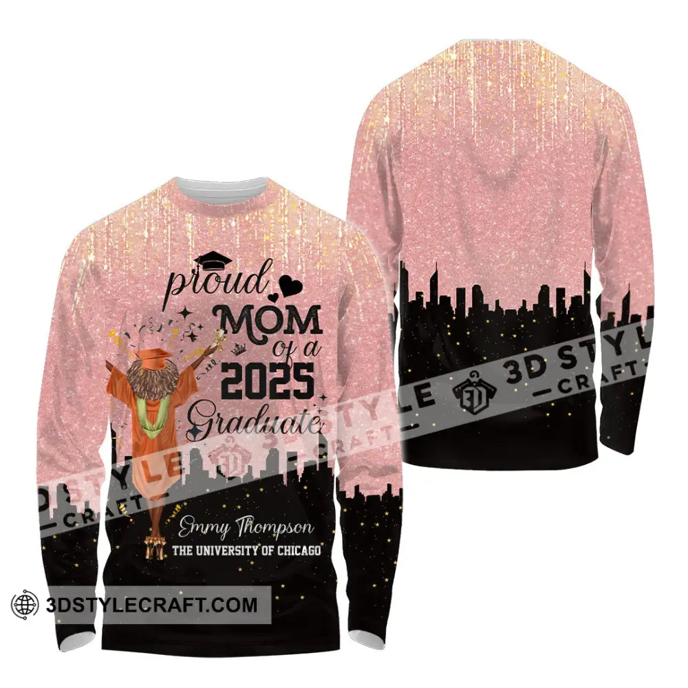 Unisex Shirt - Custom Shirt Proud Mom Of A 2025 Graduate Long Sleeve Shirt / S T-shirt