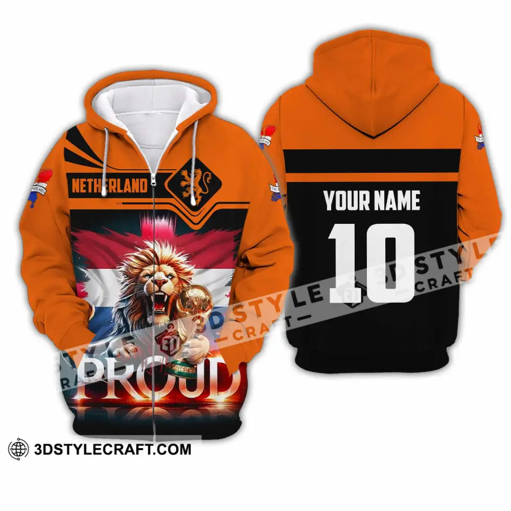 Unisex Shirt - Custom Proud Netherlands World Cup 2026 3D Shirt Zipper Hoodie / S T-shirt