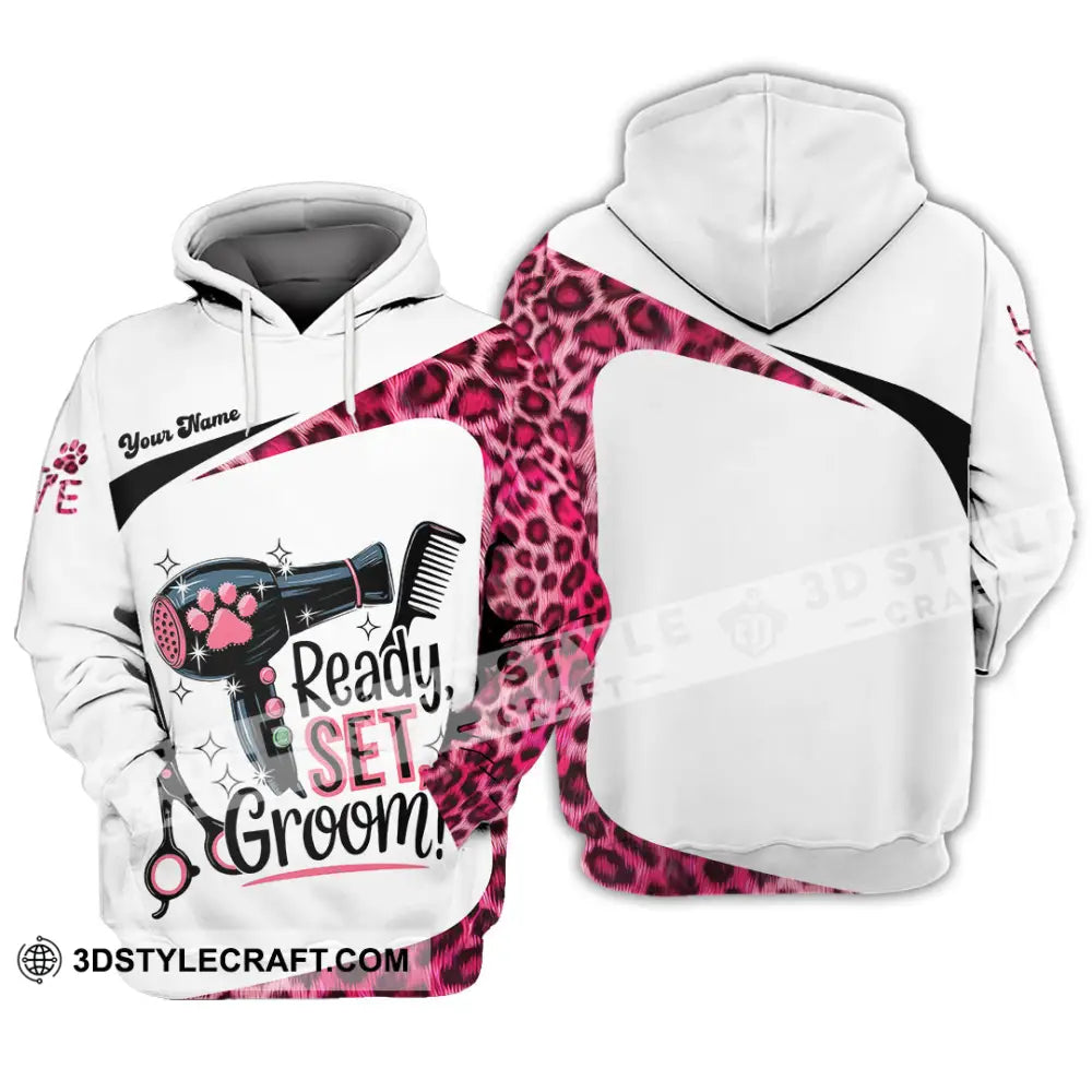 Unisex Shirt - Custom Ready Set Groomer Shirt Hoodie / S T-shirt