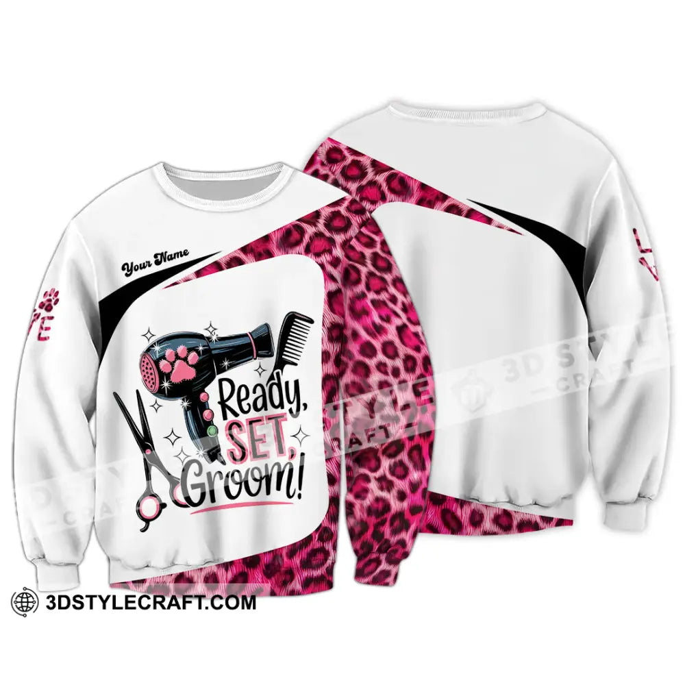 Unisex Shirt - Custom Ready Set Groomer Shirt Long Sleeve / S T-shirt