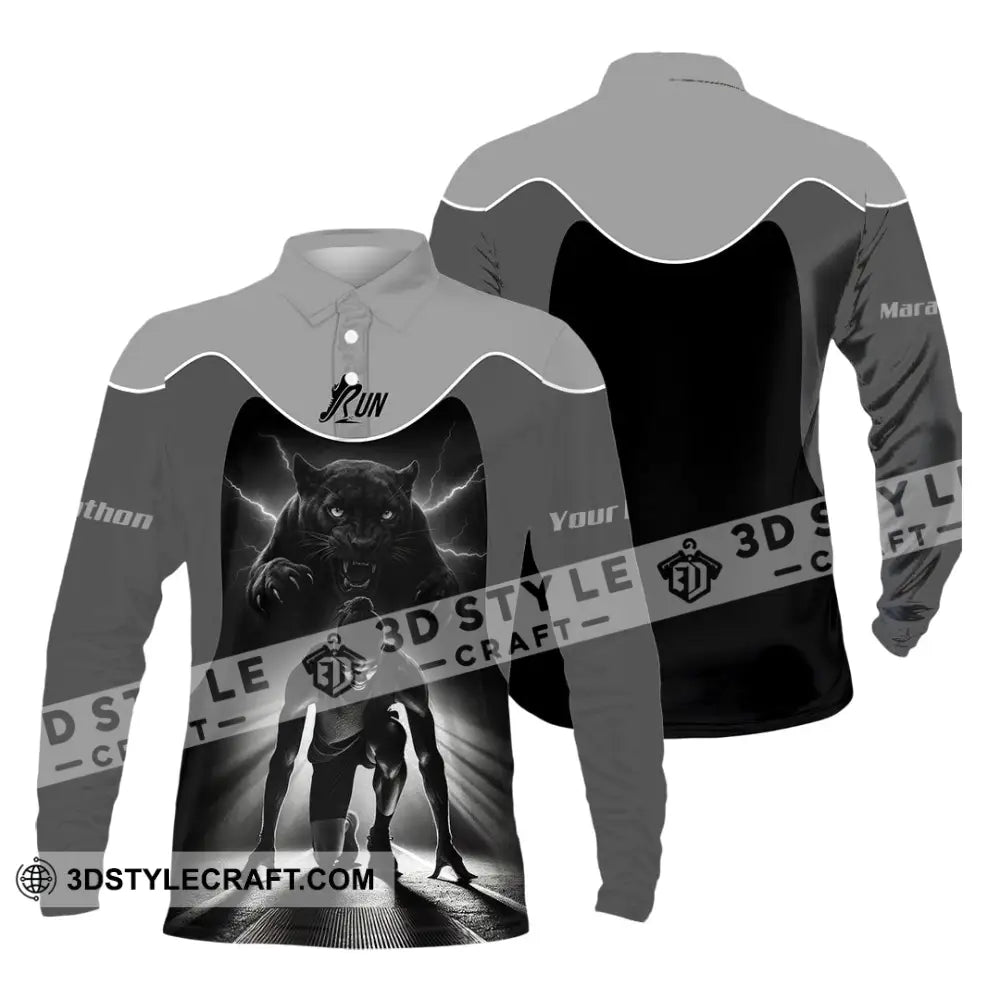 Unisex Shirt - Custom Ready To Run Love Running Shirt Long Sleeve Polo / S T-shirt