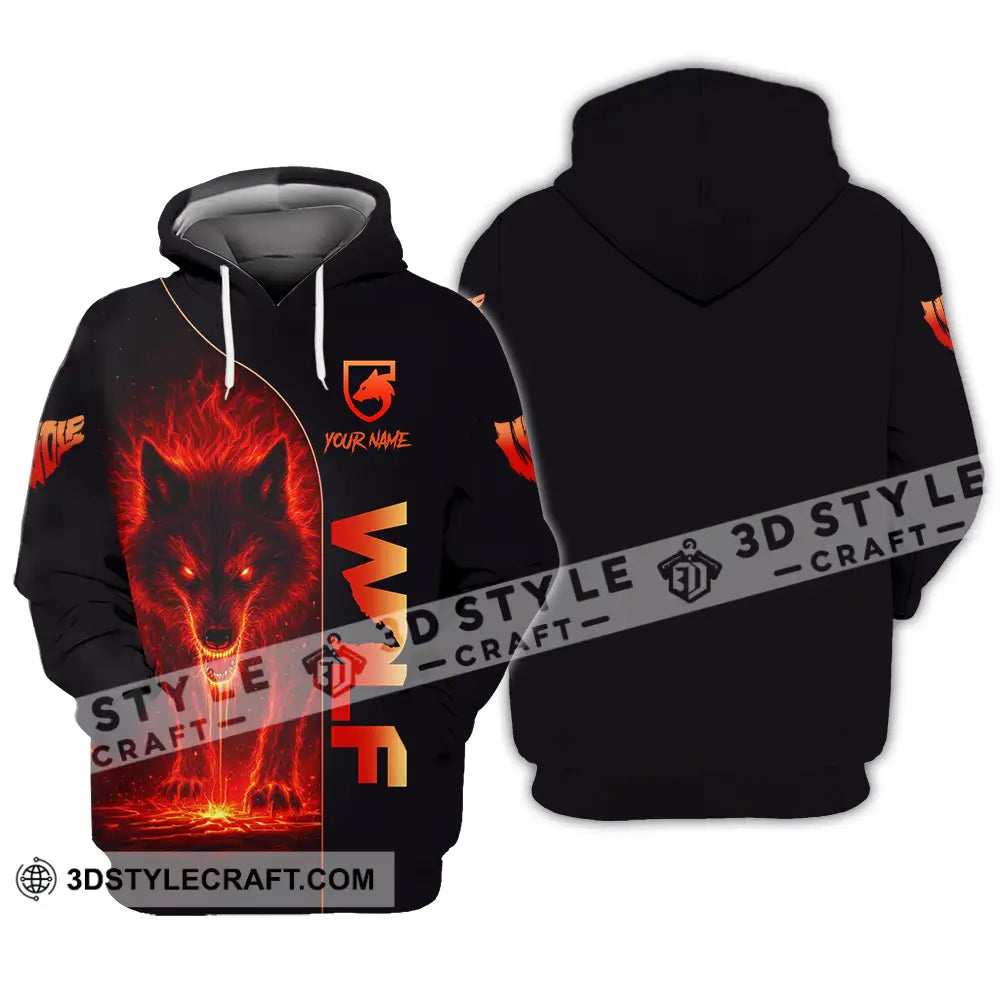 Unisex Shirt - Custom Red Wolf 3D Shirt Hoodie / S T-shirt