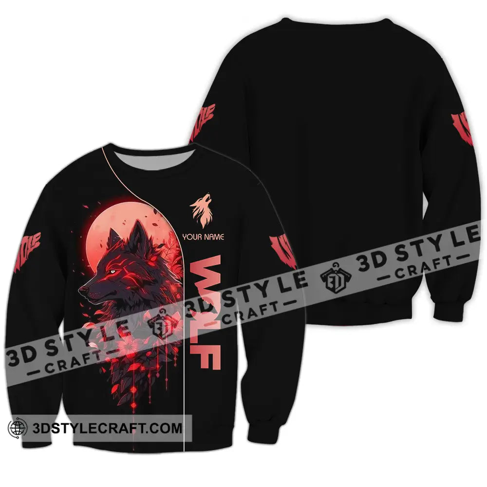 Unisex Shirt - Custom Red Wolf 3D Shirt Long Sleeve / S T-shirt