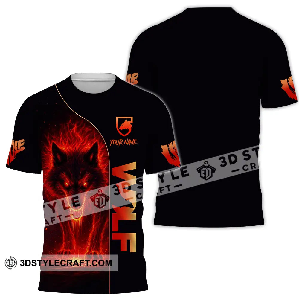 Unisex Shirt - Custom Red Wolf 3D Shirt T-Shirt / S T-shirt