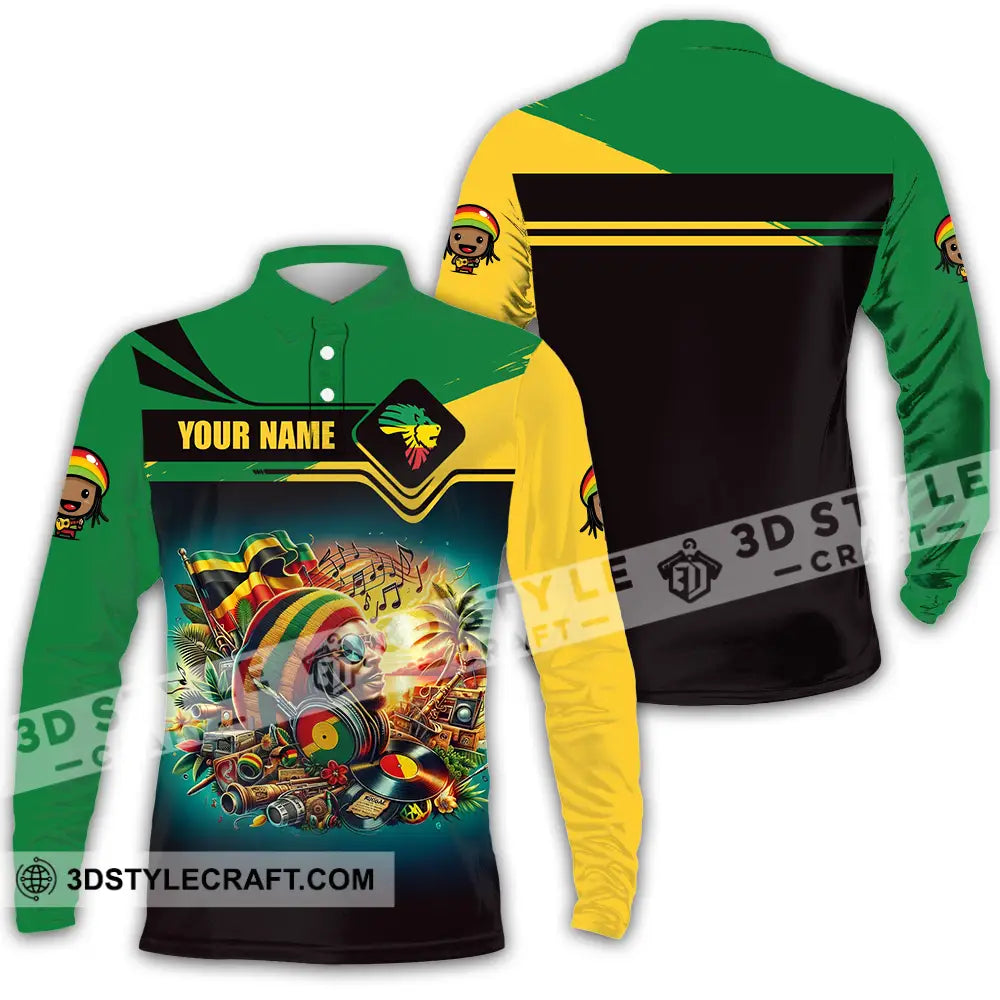 Unisex Shirt - Custom Reggae Shirt Long Sleeve Polo / S T-shirt