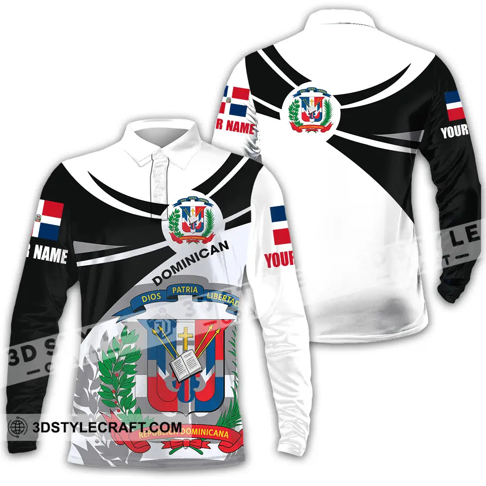 Unisex Shirt - Custom Republic Dominican Shirt Long Sleeve Polo / S T-shirt
