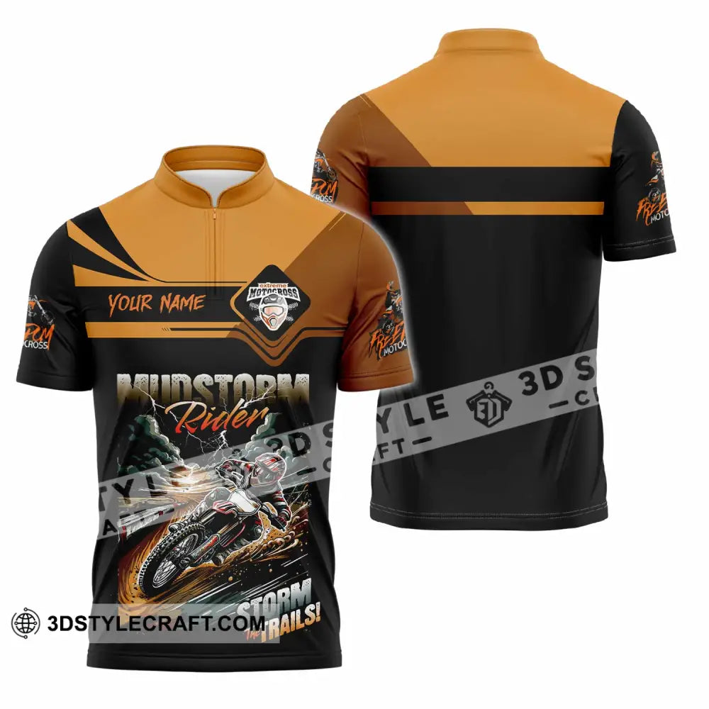 Unisex Shirt - Custom Rider Storm The Trails Sport Shirt Zipper Polo Shirt / S T-shirt