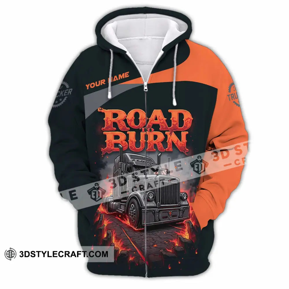 Unisex Shirt - Custom Road Born 3D Shirt Zipper Hoodie / S T-shirt