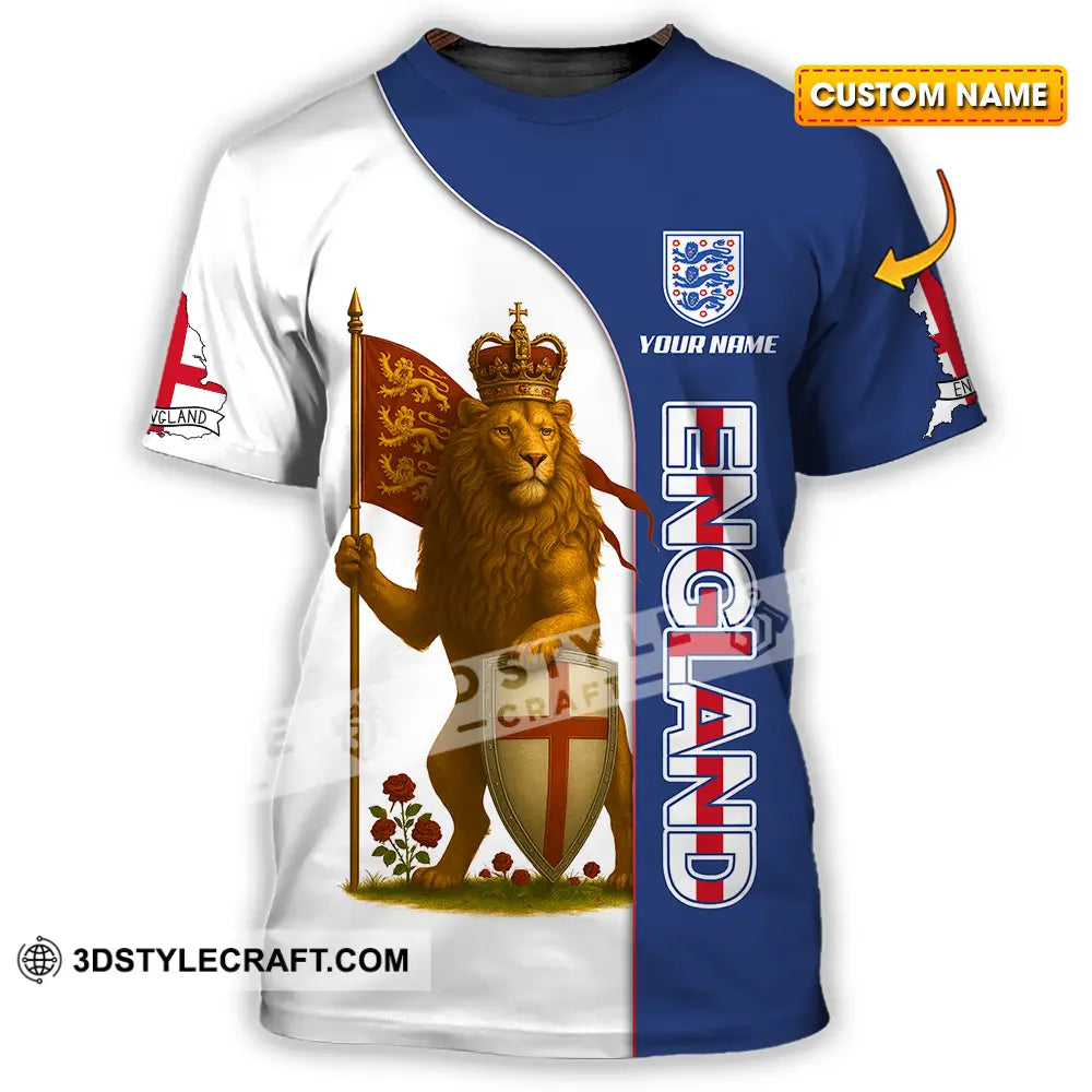Unisex Shirt - Custom Rose And Lion King England Shirt T-shirt