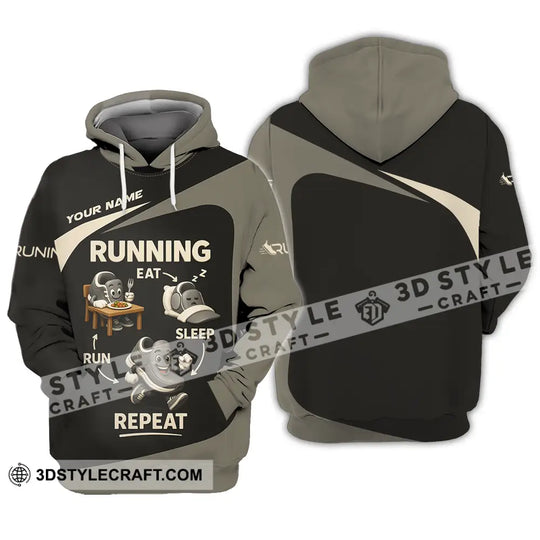Unisex Shirt - Custom Run Eat Sleep And Repeat, Running Lover, Runner Shirt style option 3