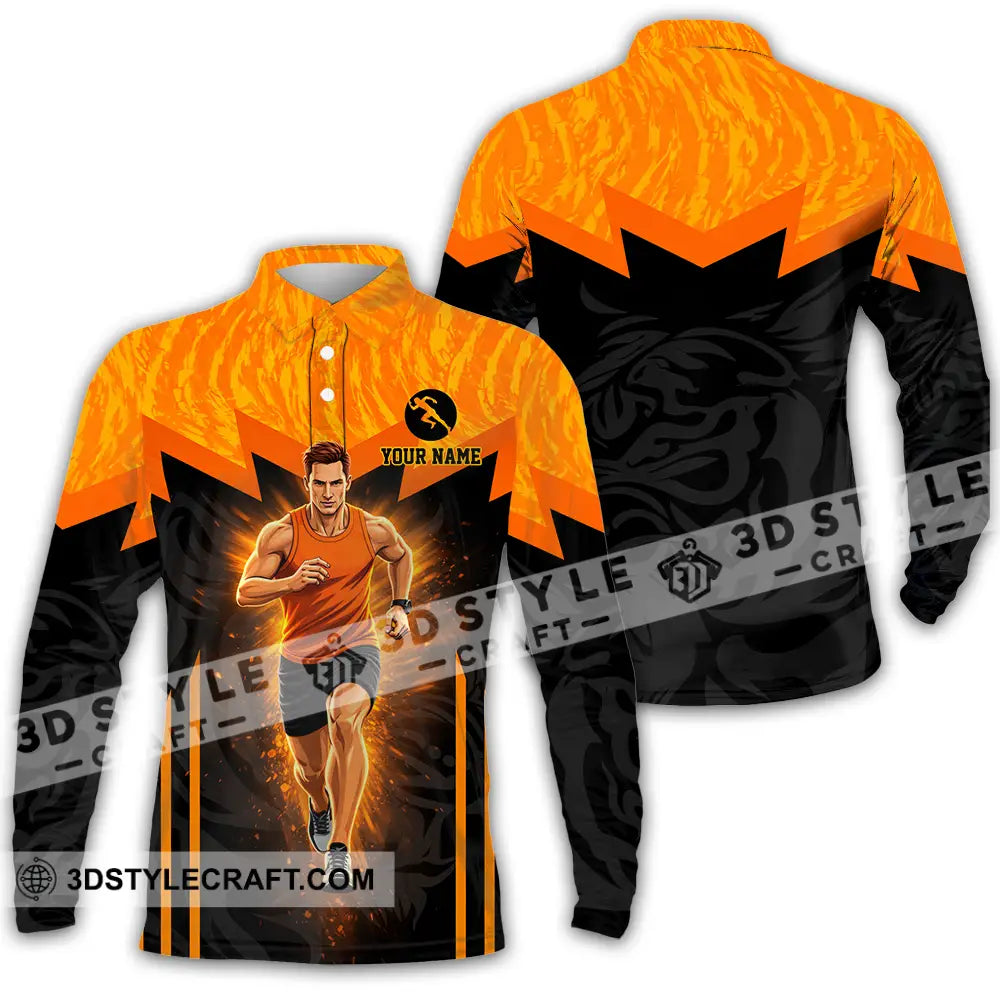 Unisex Shirt - Custom Running 3D Shirt Long Sleeve Polo / S T-shirt