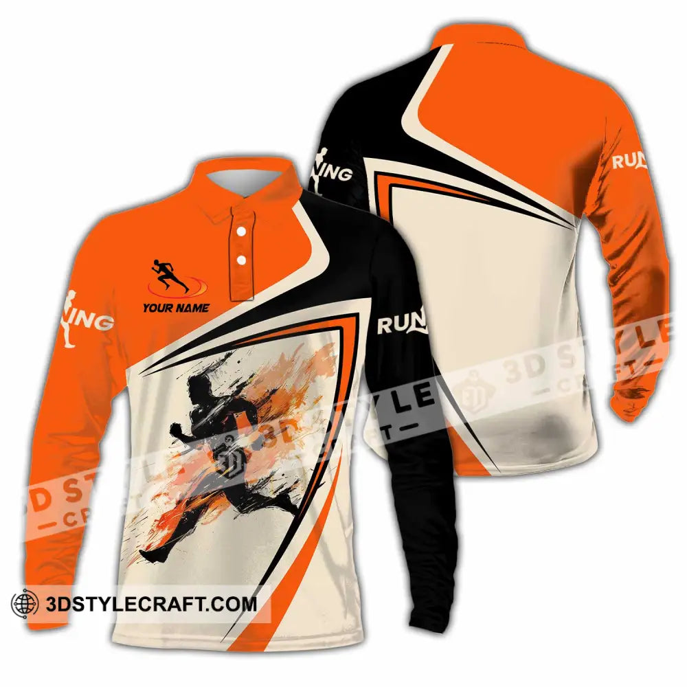 Unisex Shirt - Custom Running 3D Shirt Long Sleeve Polo / S T-shirt