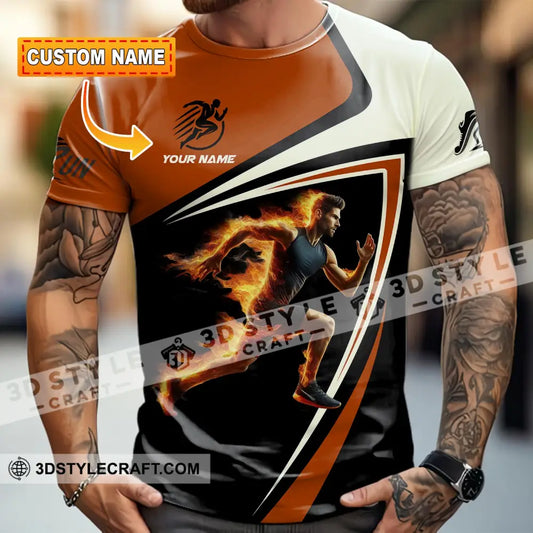 Unisex Shirt - Custom Running Fire Man Shirt T-shirt