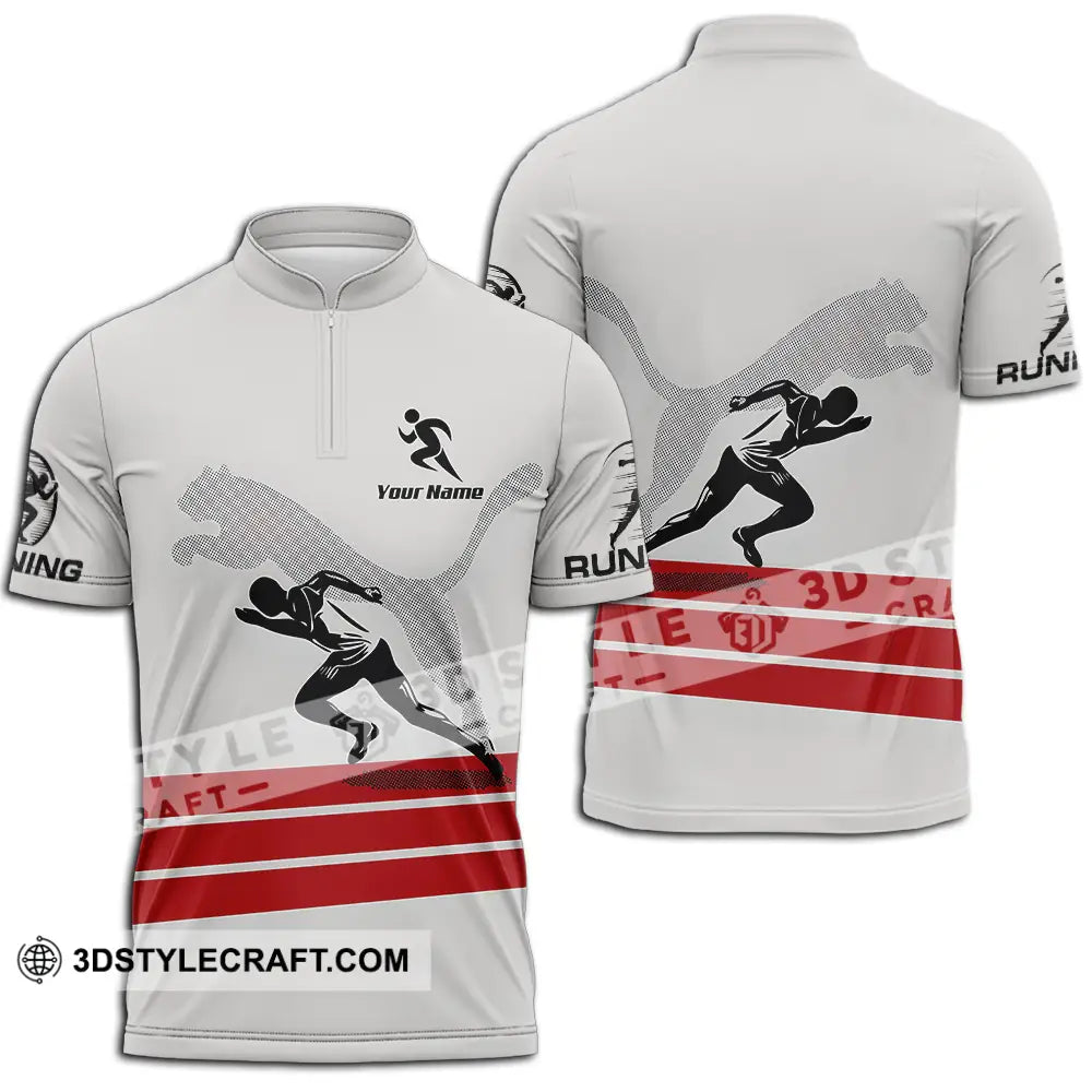 Unisex Shirt - Custom Running Lover Sport Shirt Zipper Polo Shirt / S T-shirt
