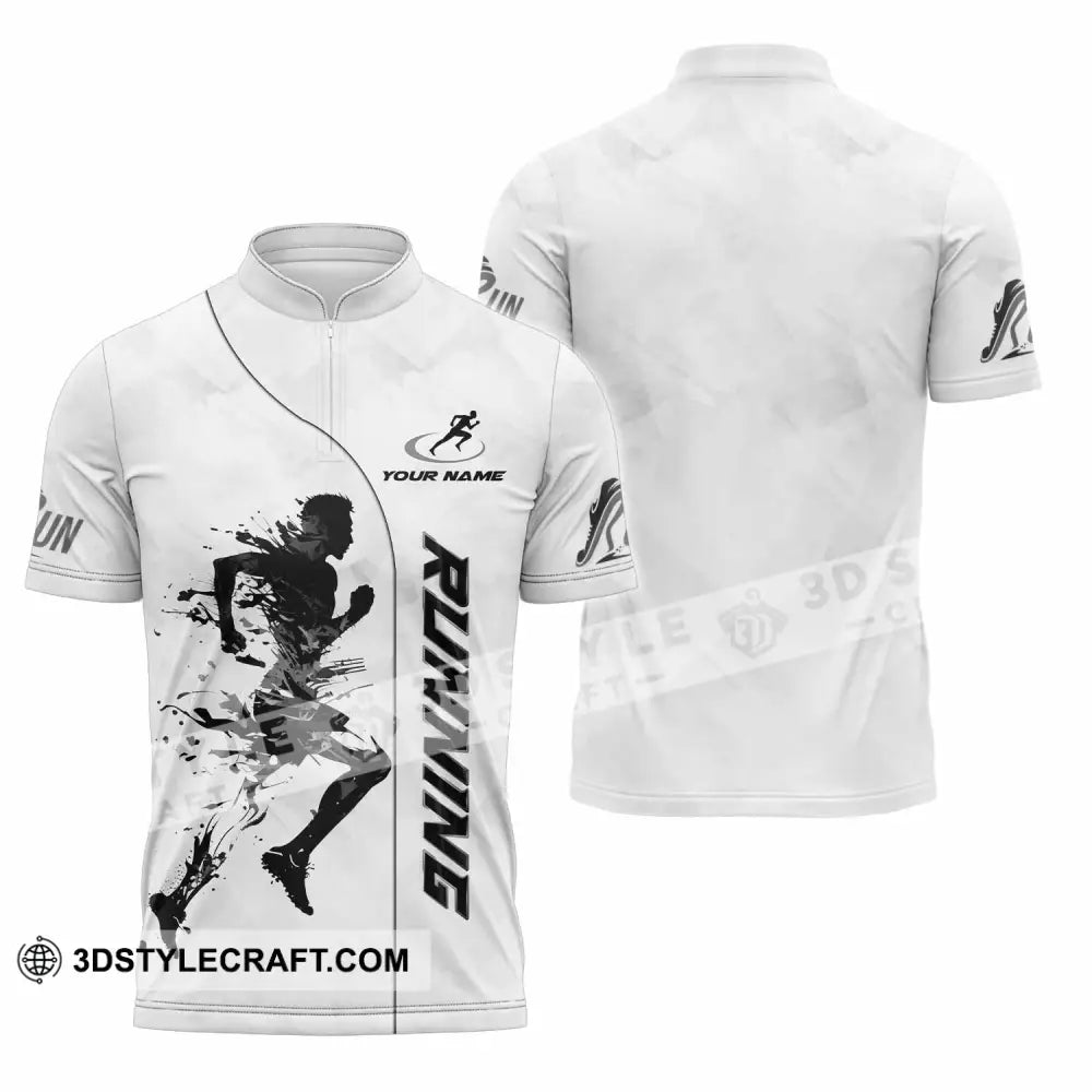 Unisex Shirt Custom Running Lover Shirt Zipper Polo Shirt / S T shirt