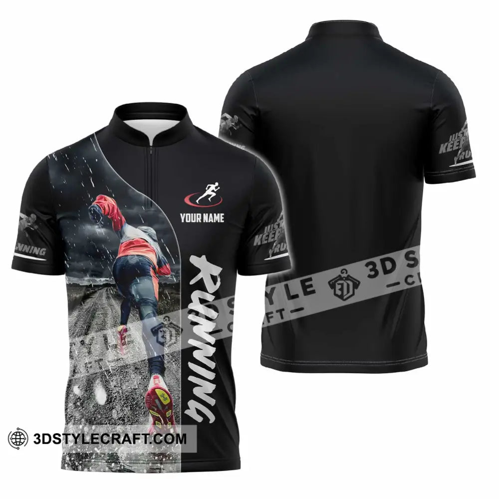 Unisex Shirt - Custom Running Lover Shirt Zipper Polo Shirt / S T-shirt