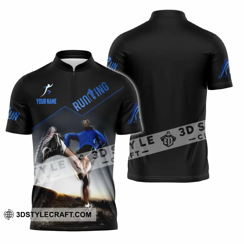 Unisex Shirt - Custom Running Sport Shirt Zipper Polo Shirt / S T-shirt