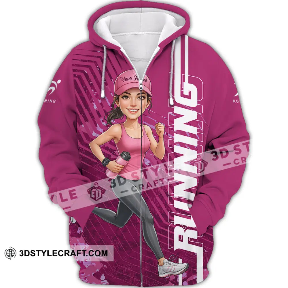 Unisex Shirt - Custom Running Women 3D Shirt Zipper Hoodie / S T-shirt