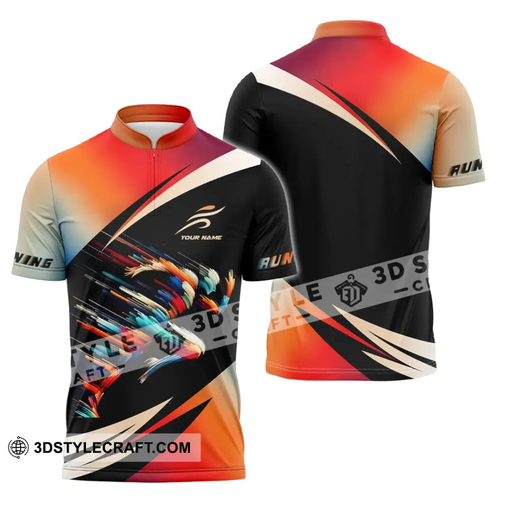 Unisex Shirt - Custom Running Shirt Zipper Polo Shirt / S T-shirt