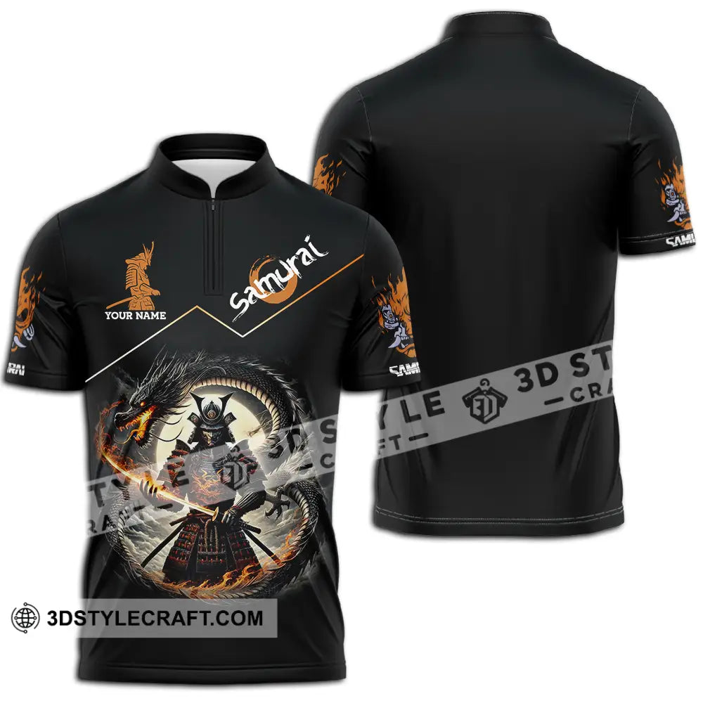 Unisex Shirt - Custom Samurai Sport Shirt Zipper Polo Shirt / S T-shirt
