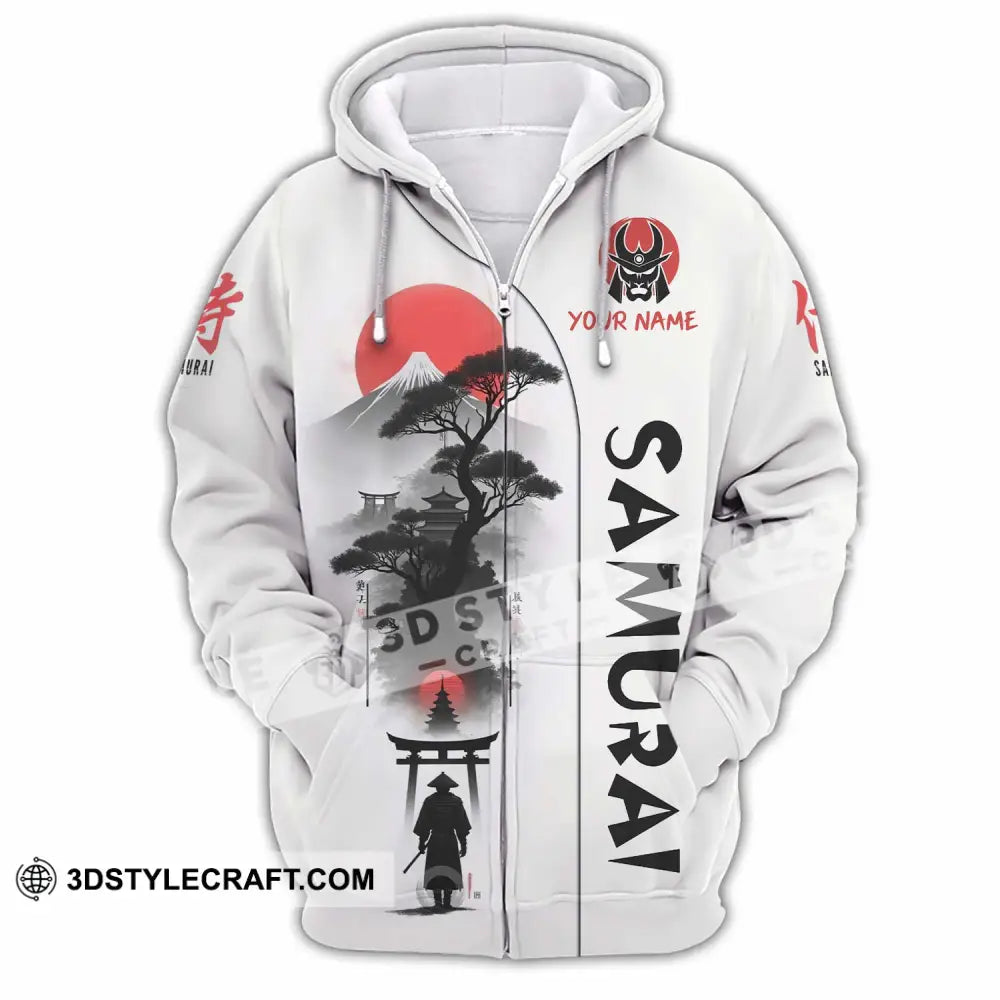 Unisex Shirt Custom Samurai Shirt Zipper Hoodie / S T shirt