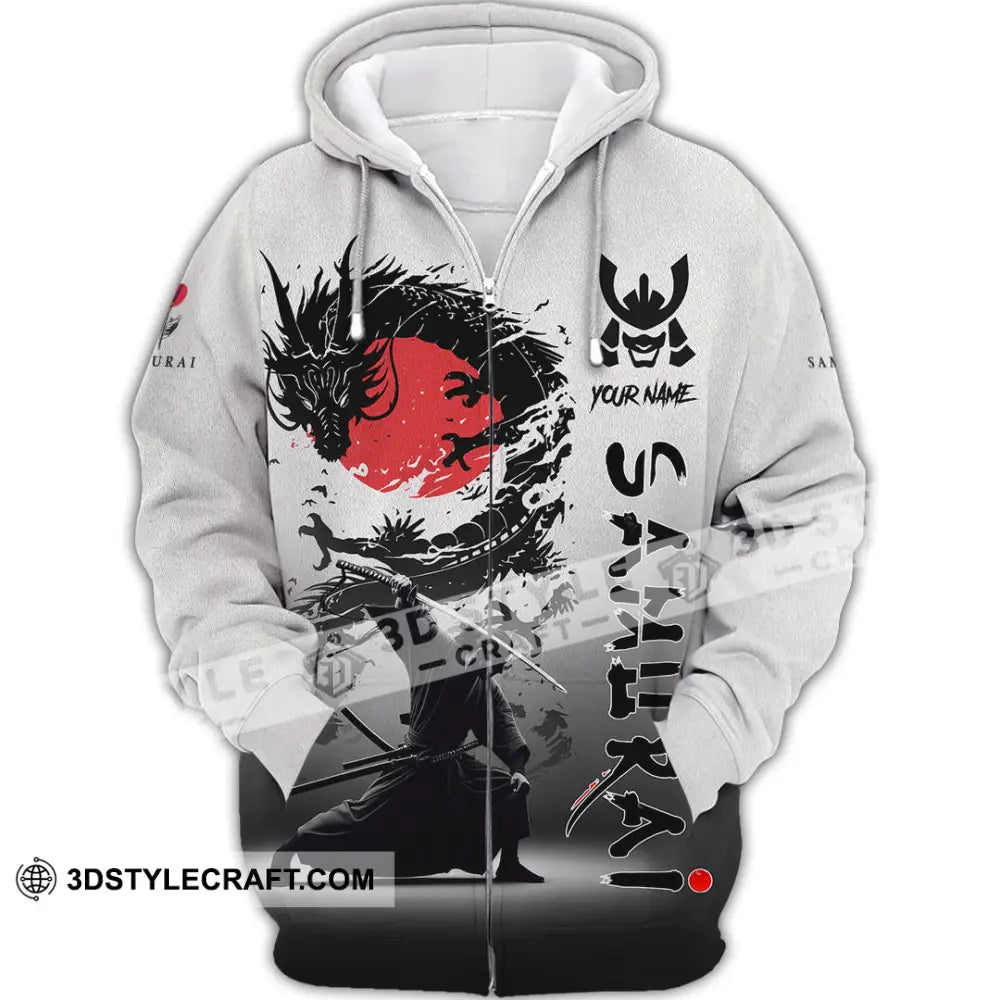 Unisex Shirt Custom Samurai Shirt Zipper Hoodie / S T shirt