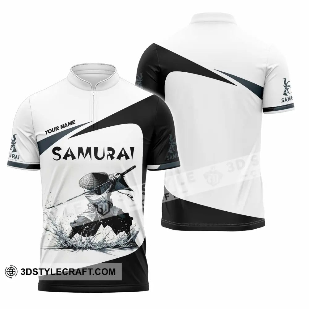 Unisex Shirt Custom Samurai Shirt Zipper Polo Shirt / S T shirt